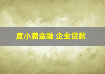 度小满金融 企业贷款